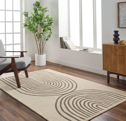 Alfombra de lana hecha a mano Isabel IBL-2307 de 1,52 m x 2,13 m