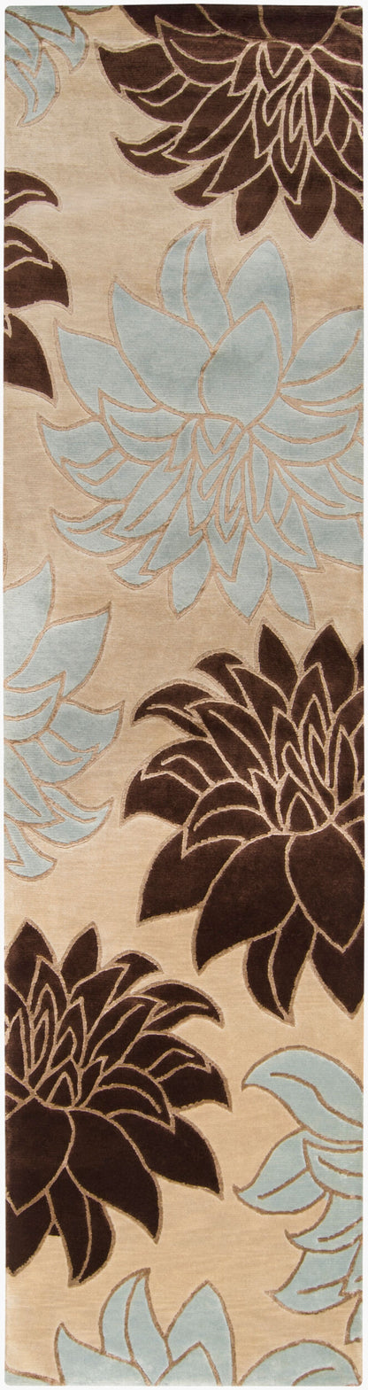 Mugal IN-1227 10ft Runner Handmade Wool Runner Rug