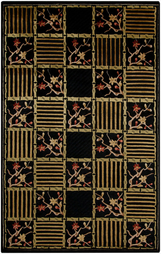 Alfombra de lana hecha a mano Mugal IN-1475 de 1,52 m x 2,44 m