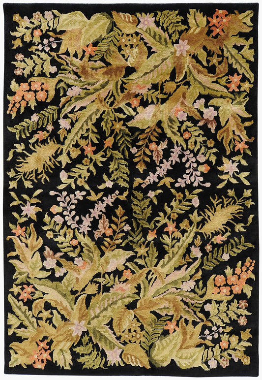 Alfombra de lana hecha a mano Mugal IN-1484 de 1,52 m x 2,44 m