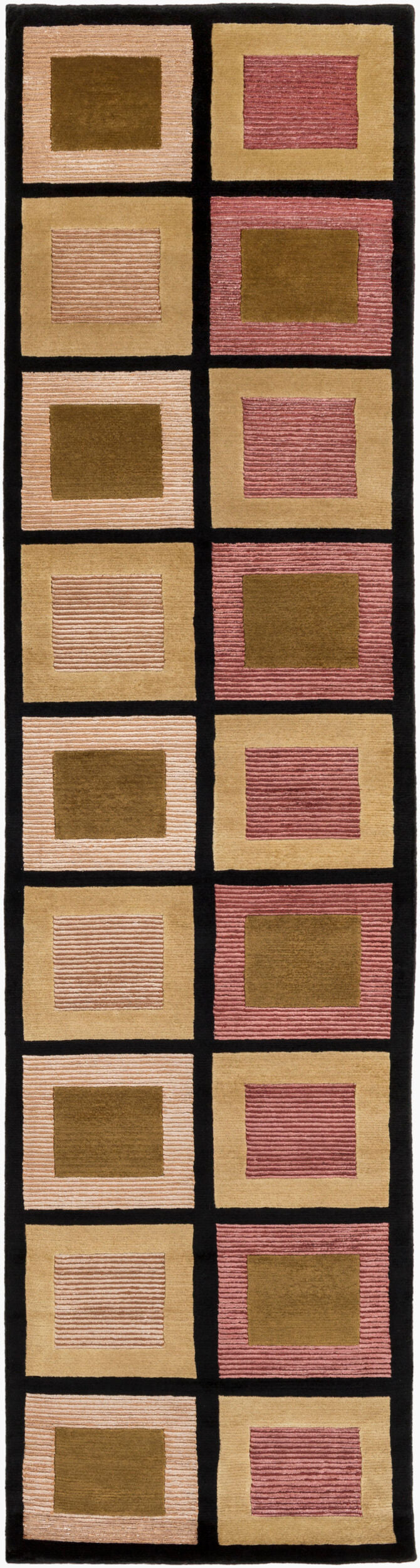 Mugal IN-8005 10ft Runner Handmade Wool Runner Rug