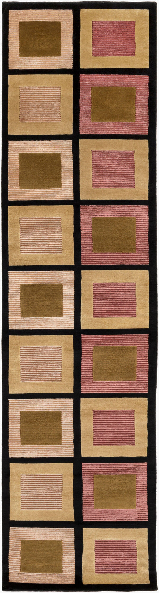 Mugal IN-8005 10ft Runner Handmade Wool Runner Rug