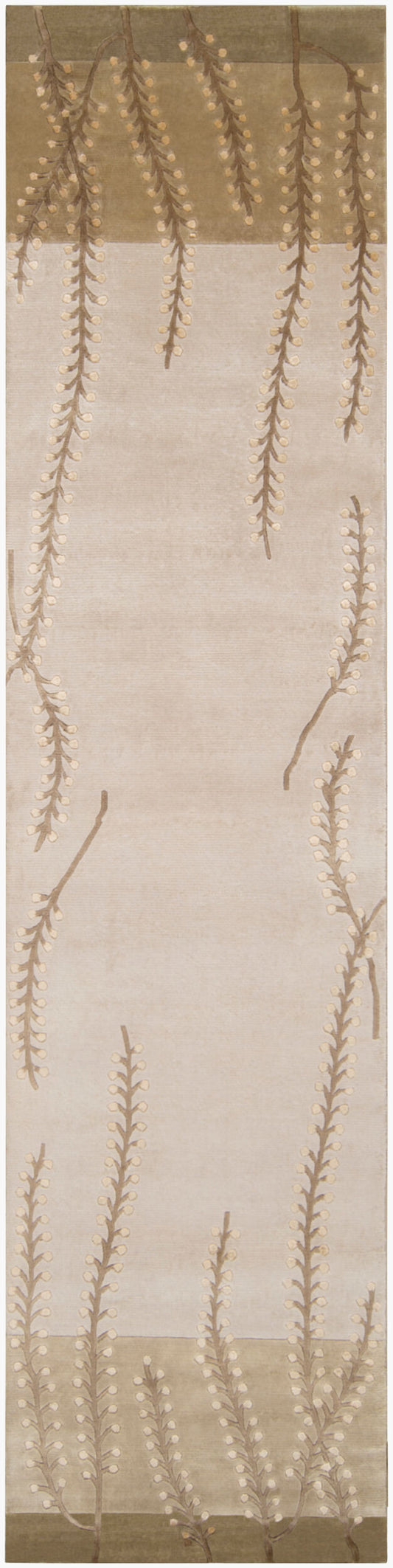 Mugal IN-8007 10ft Runner Handmade Wool Runner Rug