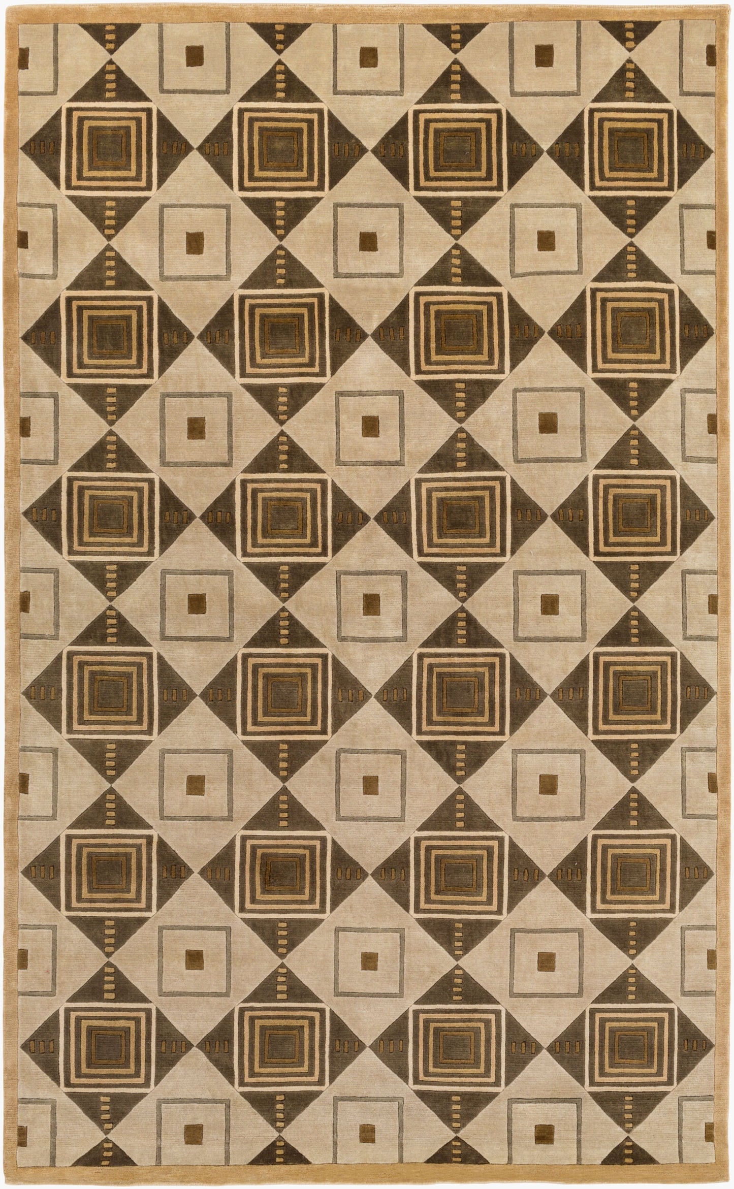 Mugal IN-8008 2' x 3' Handmade Wool Accent Rug