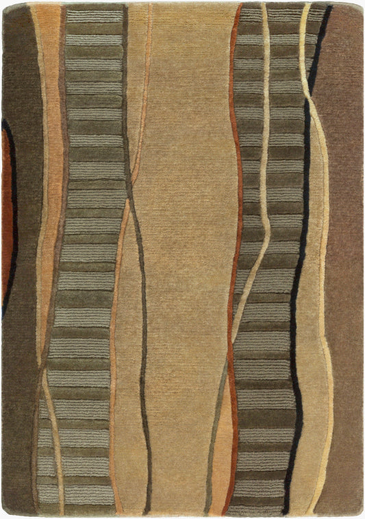 Mugal IN-8020 2' x 3' Handmade Wool Accent Rug