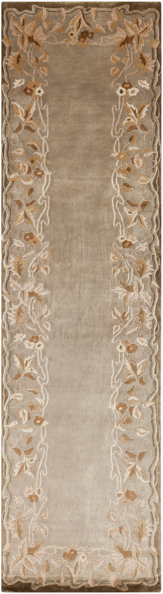 Mugal IN-8058 10ft Runner Handmade Wool Runner Rug
