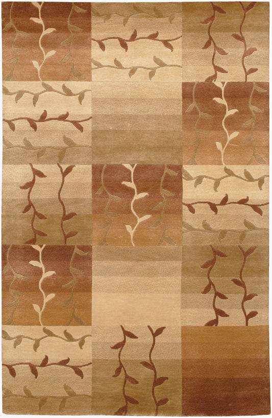Alfombra de lana hecha a mano Mugal IN-8084 de 1,52 m x 2,44 m