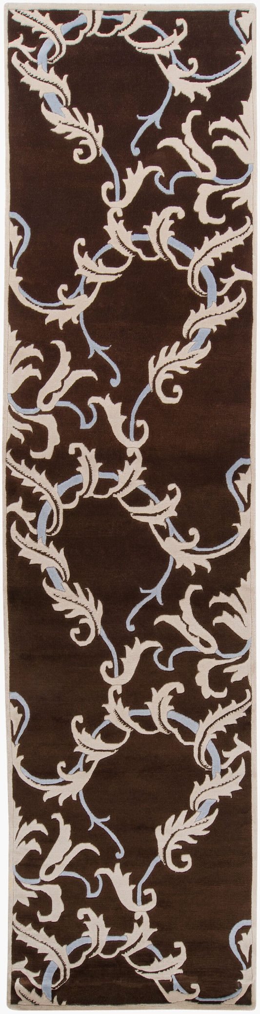 Mugal IN-8214 10ft Runner Handmade Wool Runner Rug