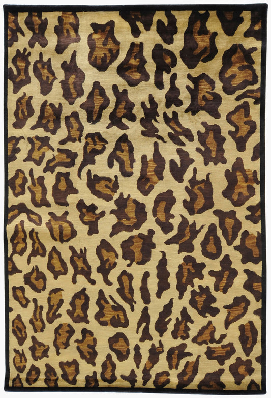 Alfombra de lana hecha a mano Mugal IN-977 de 1,52 m x 2,44 m