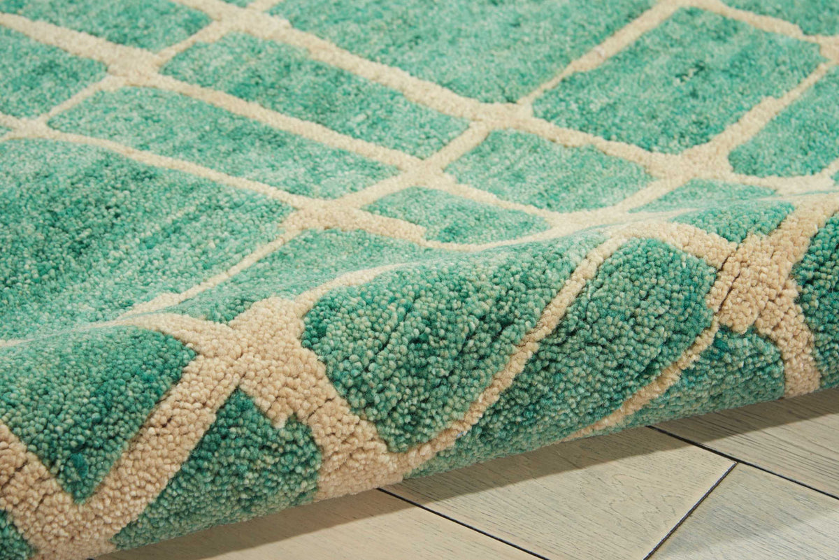 Tahoe Modern MTA03 Turqoise Green Knotted Rug