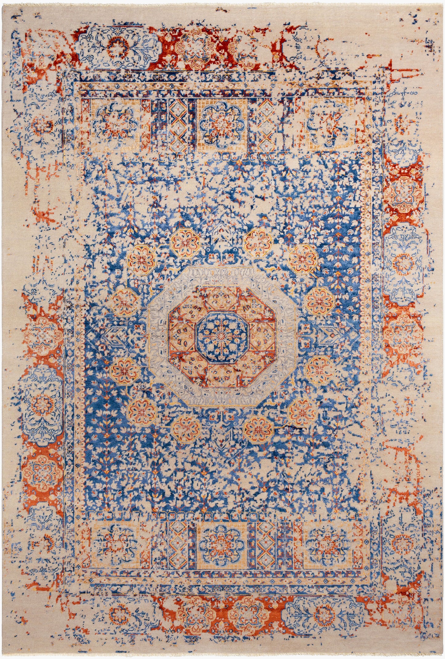 Alfombra hecha a mano Ivorine IVR-1001 de 1,83 m x 2,74 m