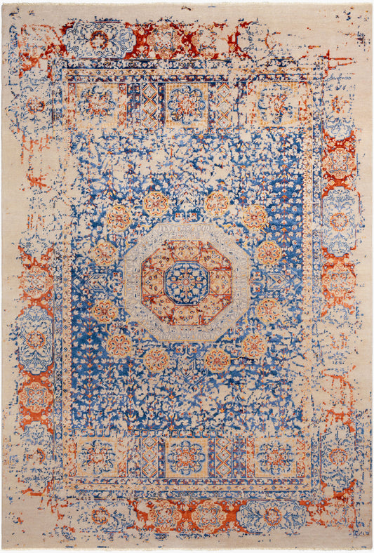 Alfombra hecha a mano Ivorine IVR-1001 de 1,83 m x 2,74 m