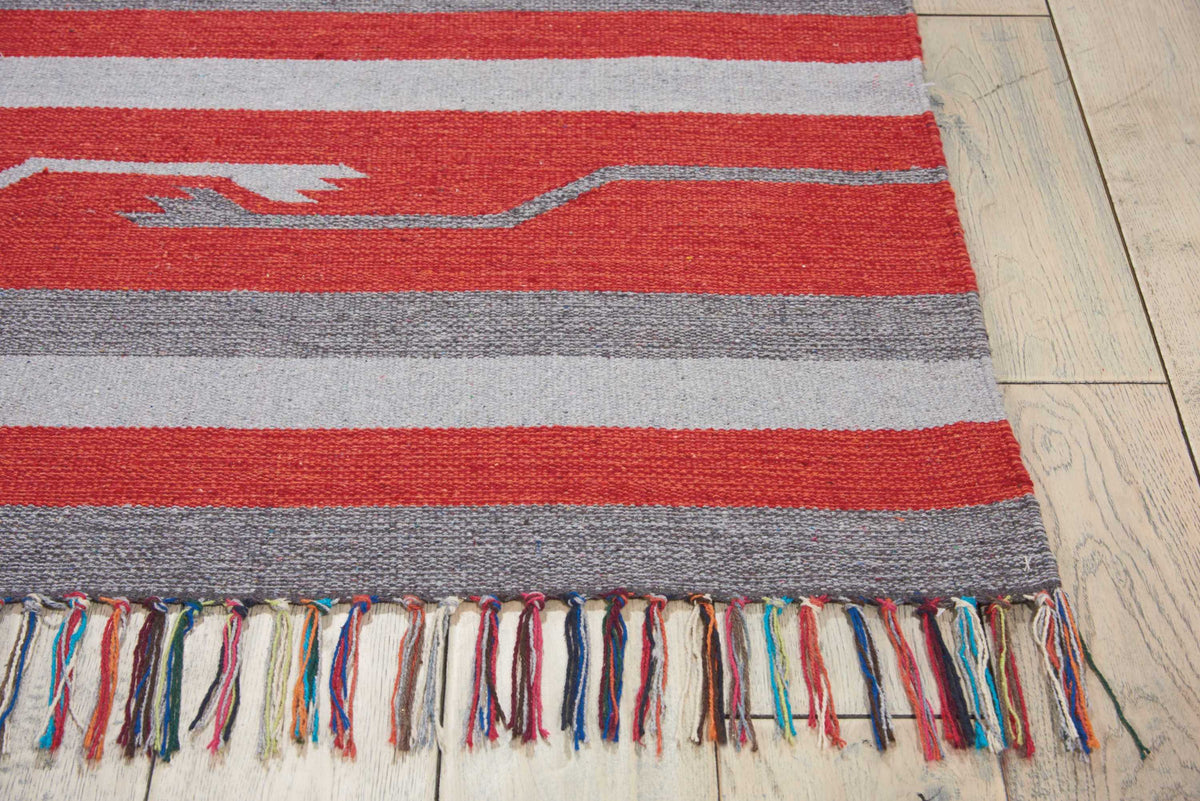 Baja BAJ01 Grey Red Woven Rug