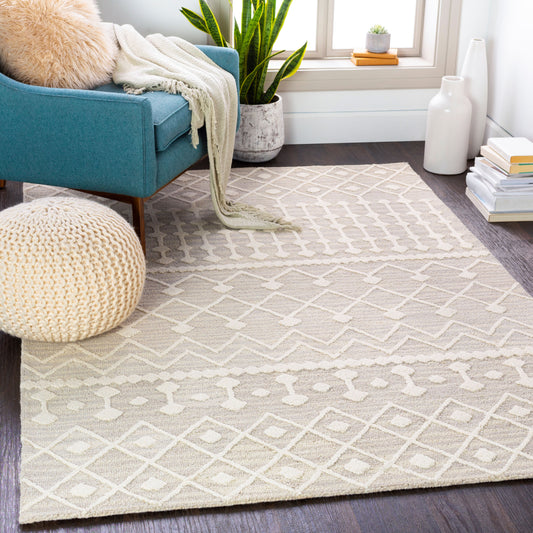 Alfombra decorativa de lana hecha a mano Izmir IZM-2303 de 2' x 3'