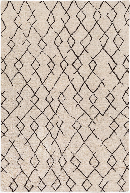 Javier JAV-1001 Alfombra de lana hecha a mano de 4' x 6'