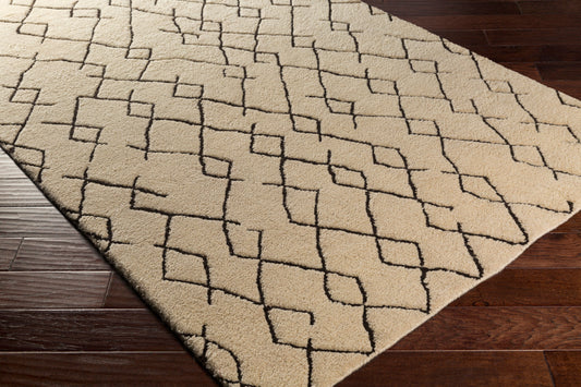 Javier JAV-1001 Alfombra de lana hecha a mano de 4' x 6'