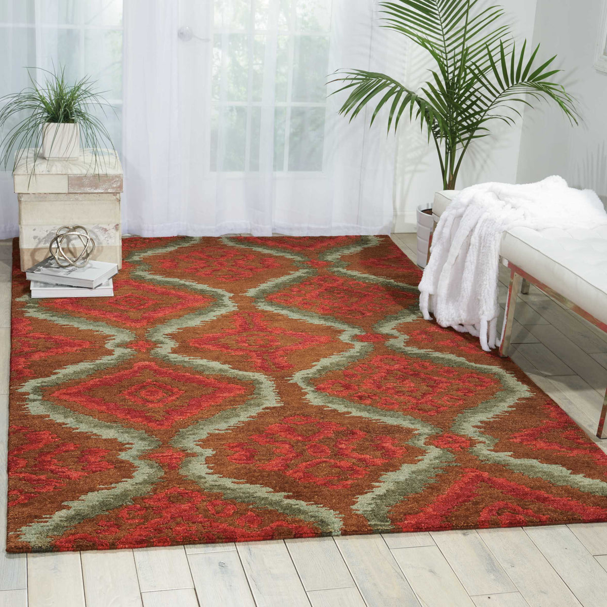 Tahoe MTA06 Brown Red Knotted Rug