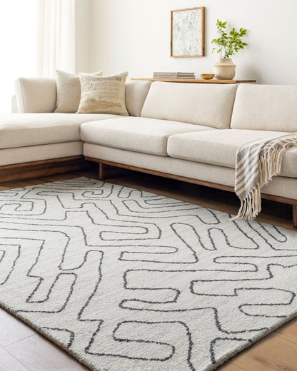 Alfombra decorativa de lana hecha a mano Jules JLS-2302 de 2' x 3'