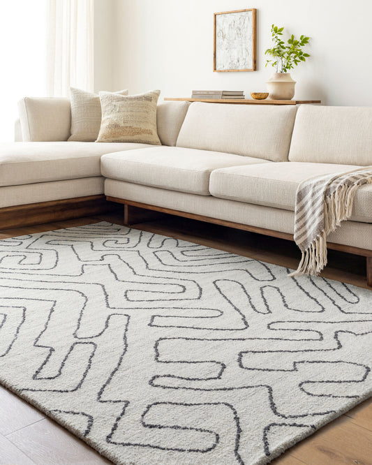 Alfombra decorativa de lana hecha a mano Jules JLS-2302 de 2' x 3'