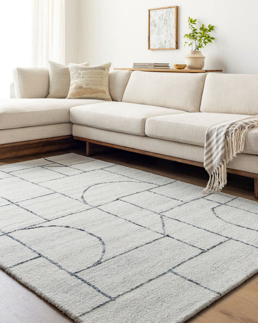 Alfombra decorativa de lana hecha a mano Jules JLS-2309 de 2' x 3'