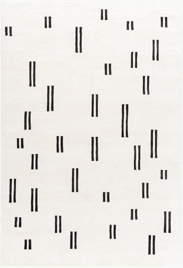 Ivory Hand Tufted 100% Wool Modern Rectangle Handmade rug, Indoor use only, no fringe, non-washable.