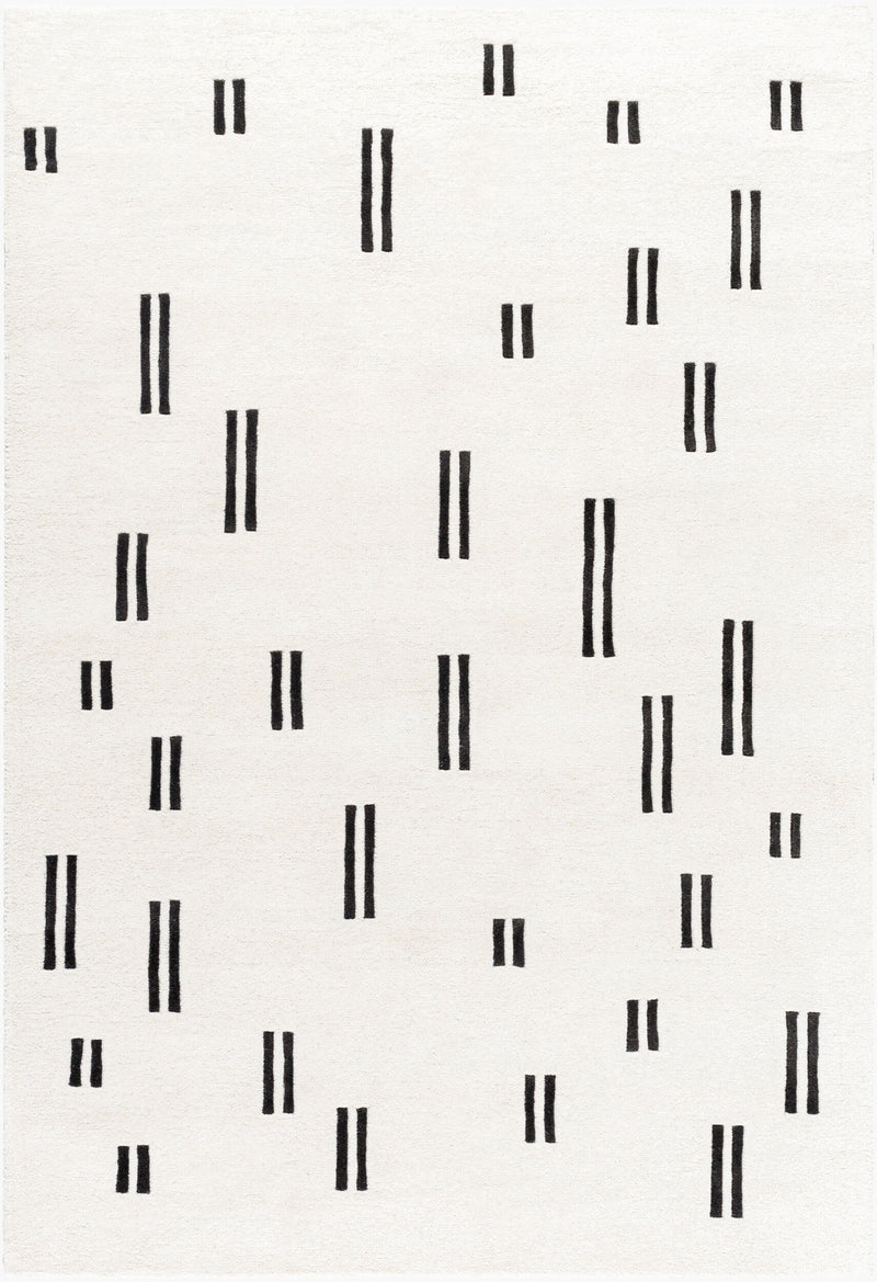 Ivory Hand Tufted 100% Wool Modern Rectangle Handmade rug, Indoor use only, no fringe, non-washable.