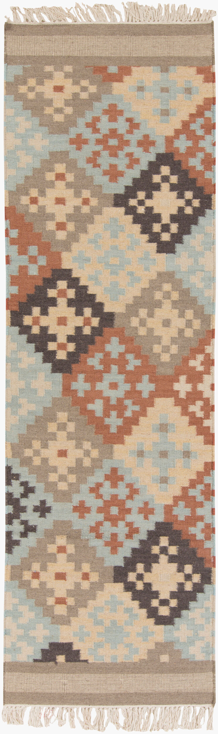 Jewel Tone II JTII-2049 8ft Runner Handmade Wool Runner Rug