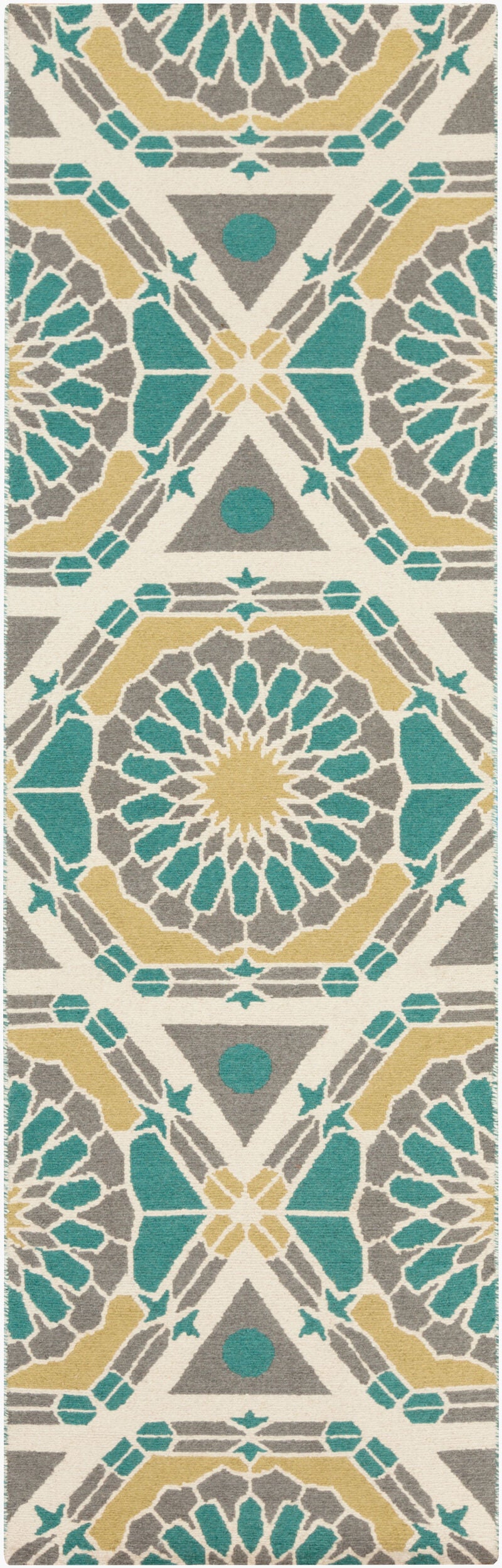 Alfombra de lana hecha a mano Kaleidoscope KAL-8001 de 2,4 m