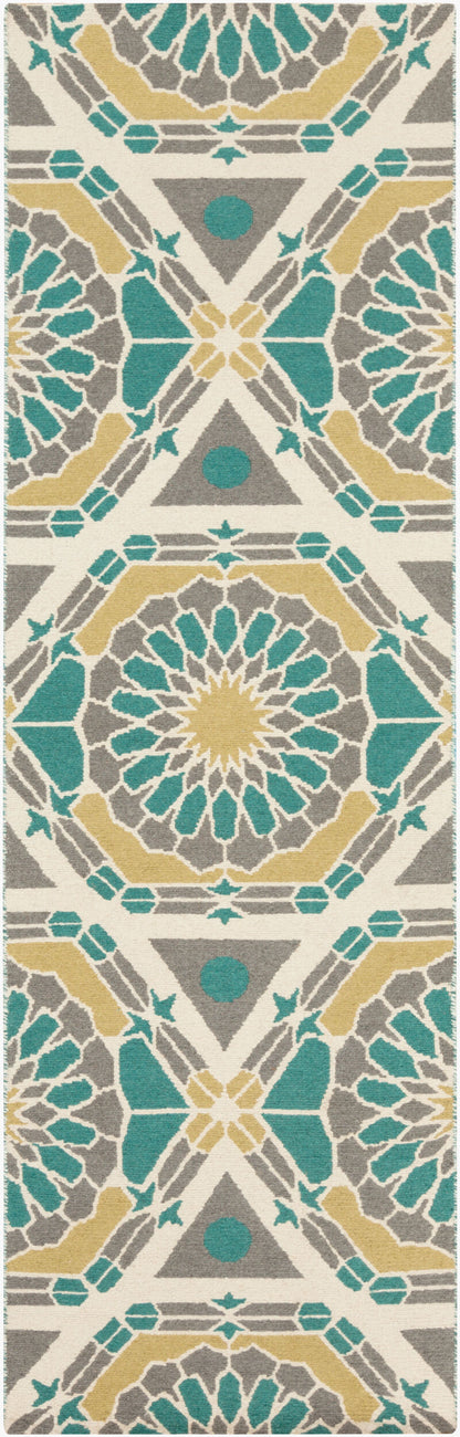 Alfombra de lana hecha a mano Kaleidoscope KAL-8001 de 2,4 m