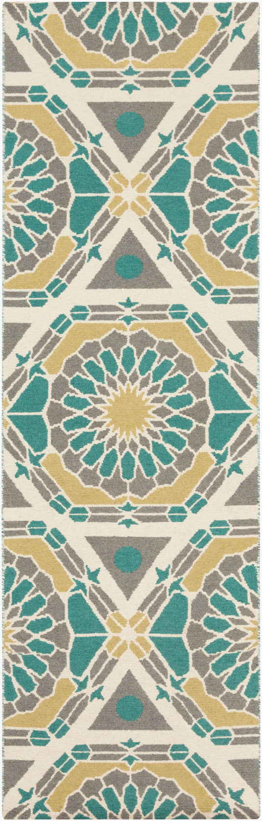 Alfombra de lana hecha a mano Kaleidoscope KAL-8001 de 2,4 m
