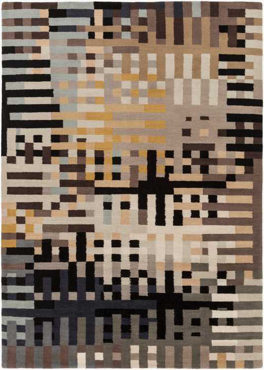 Alfombra decorativa de lana hecha a mano Kodari KDI-1001 de 2' x 3'