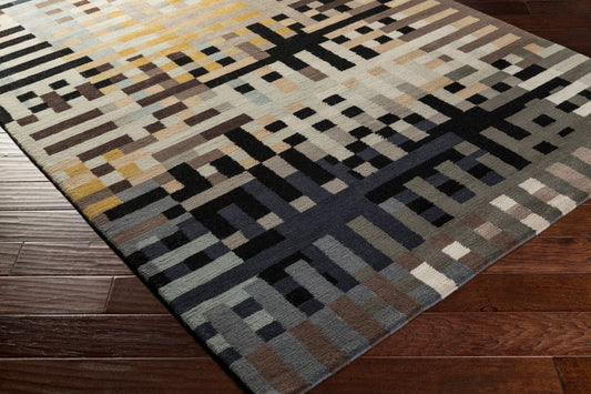Alfombra decorativa de lana hecha a mano Kodari KDI-1001 de 2' x 3'