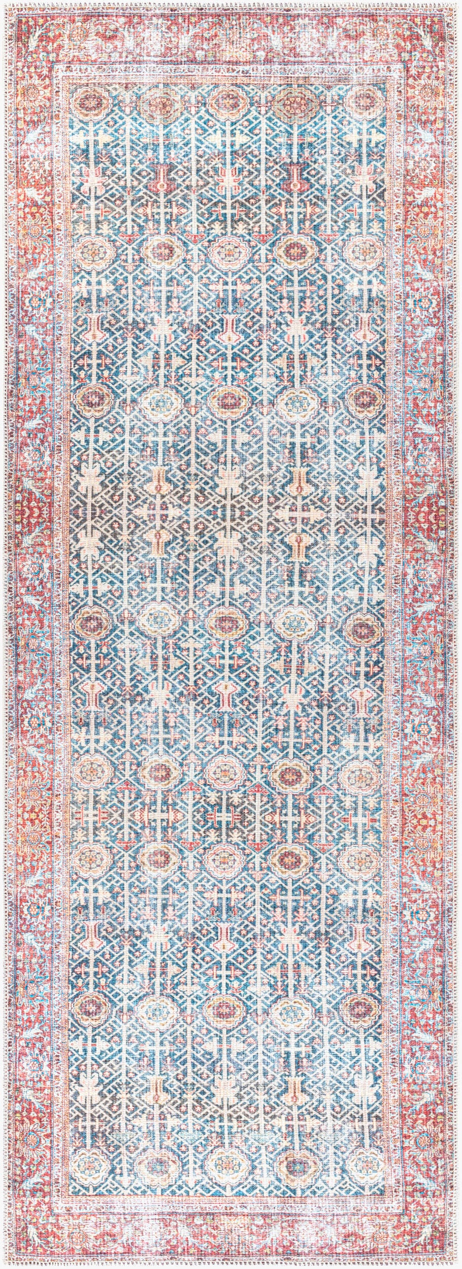 Kemer KMR-2301 7ft Runner Machine Woven Washable Runner Rug