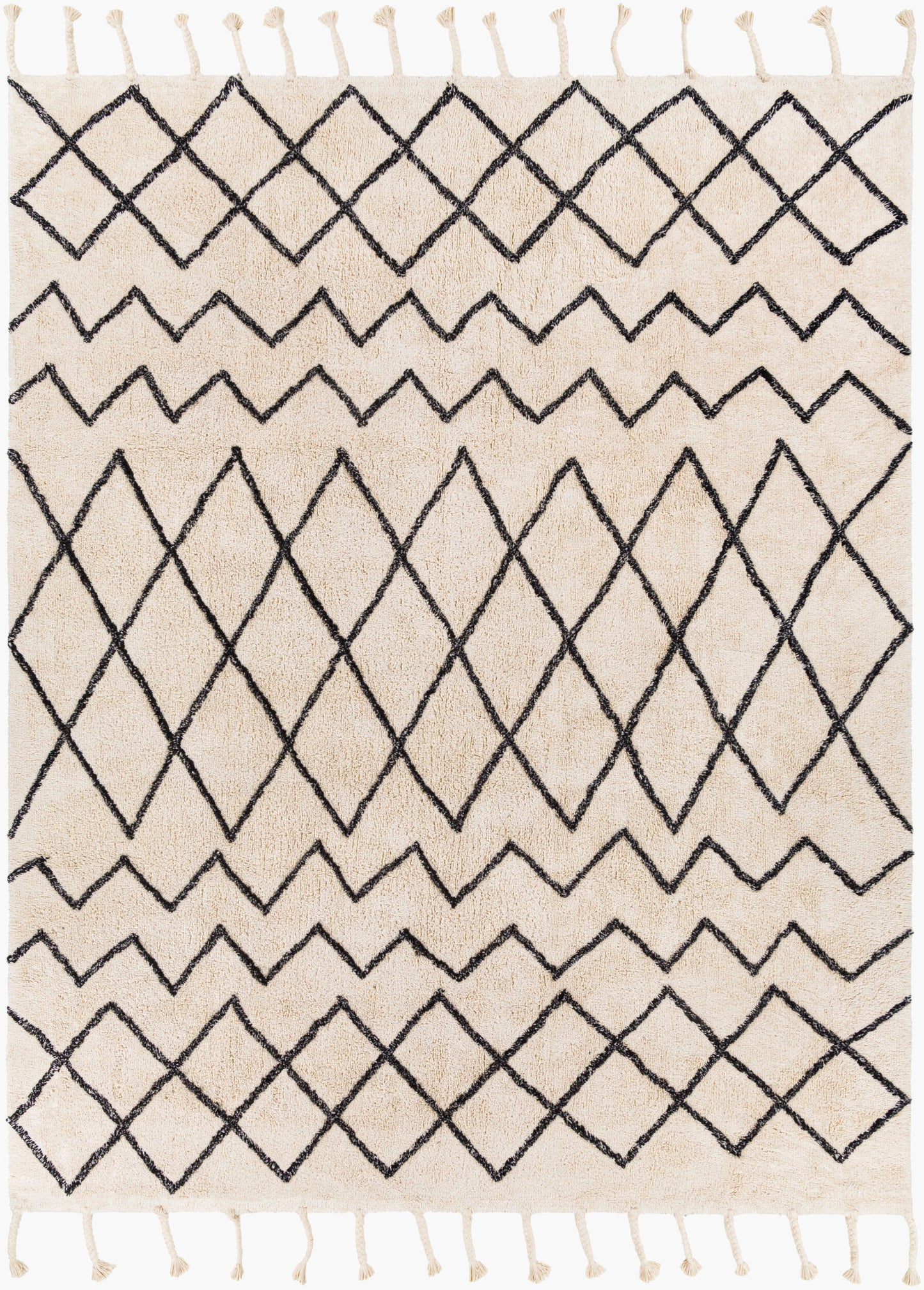 Khemisset KMS-2301 Alfombra decorativa hecha a mano de 2' x 4'