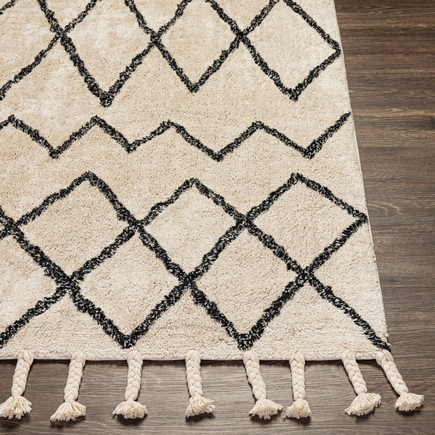 Khemisset KMS-2301 Alfombra decorativa hecha a mano de 2' x 4'