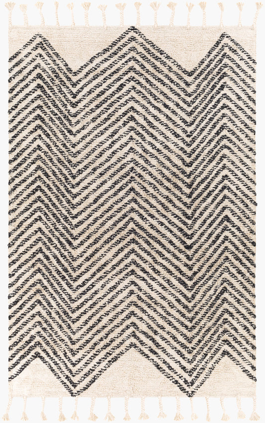 Khemisset KMS-2302 Alfombra decorativa hecha a mano de 2' x 4'
