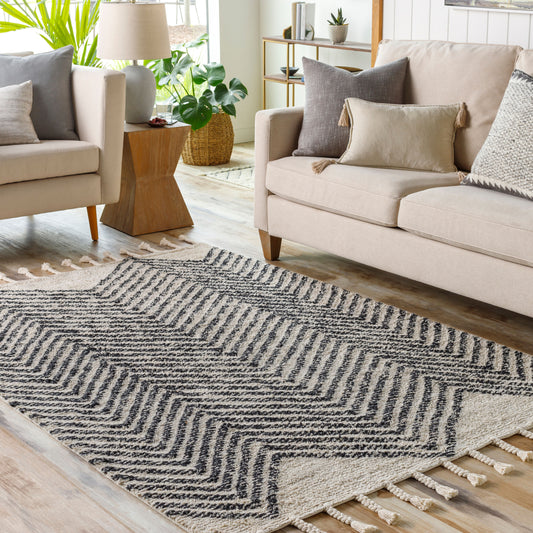 Khemisset KMS-2302 Alfombra decorativa hecha a mano de 2' x 4'