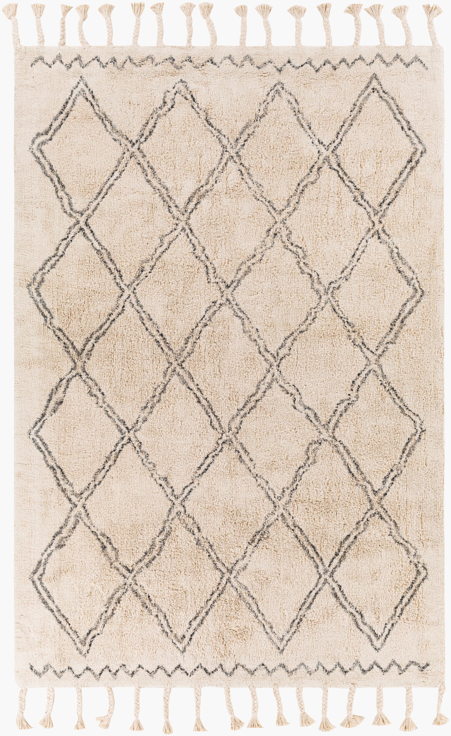 Khemisset KMS-2305 Alfombra decorativa hecha a mano de 2' x 4'