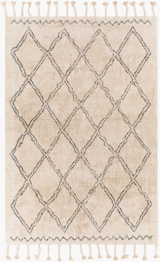 Khemisset KMS-2305 Alfombra decorativa hecha a mano de 2' x 4'
