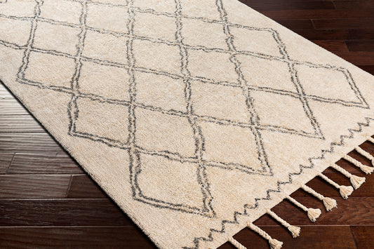 Khemisset KMS-2305 Alfombra decorativa hecha a mano de 2' x 4'