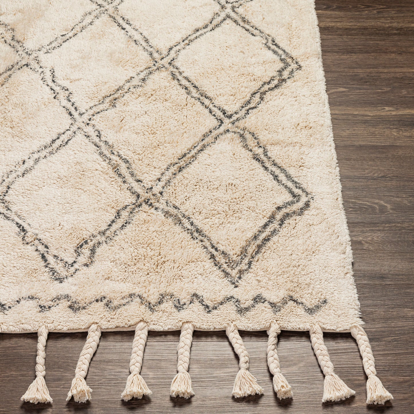 Khemisset KMS-2305 Alfombra decorativa hecha a mano de 2' x 4'