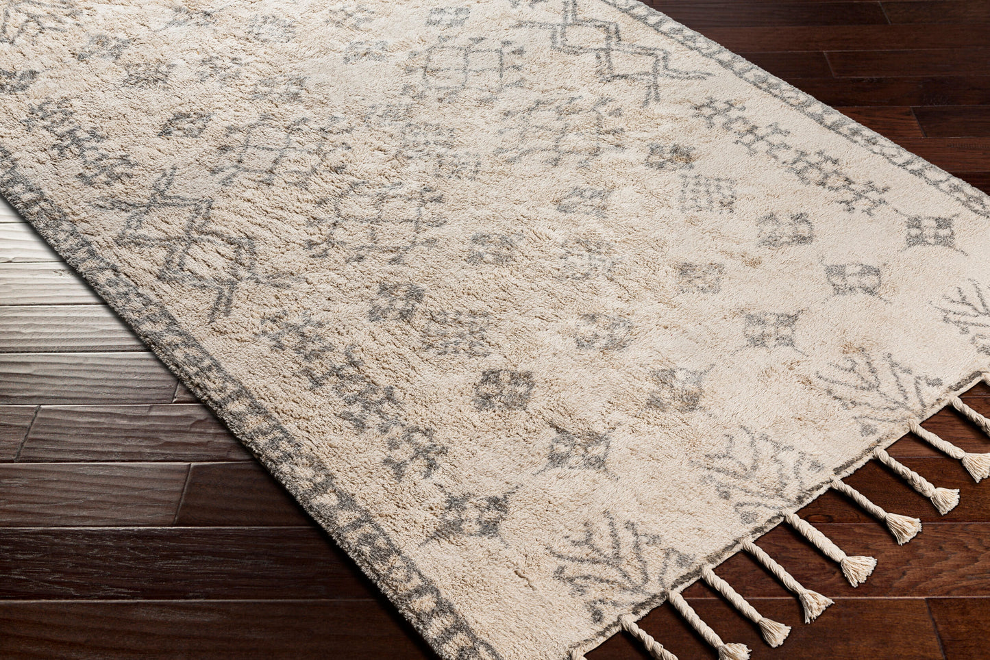Khemisset KMS-2308 Alfombra decorativa hecha a mano de 2' x 4'