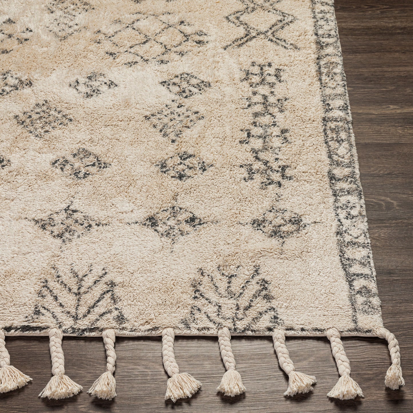 Khemisset KMS-2309 Alfombra decorativa hecha a mano de 2' x 4'