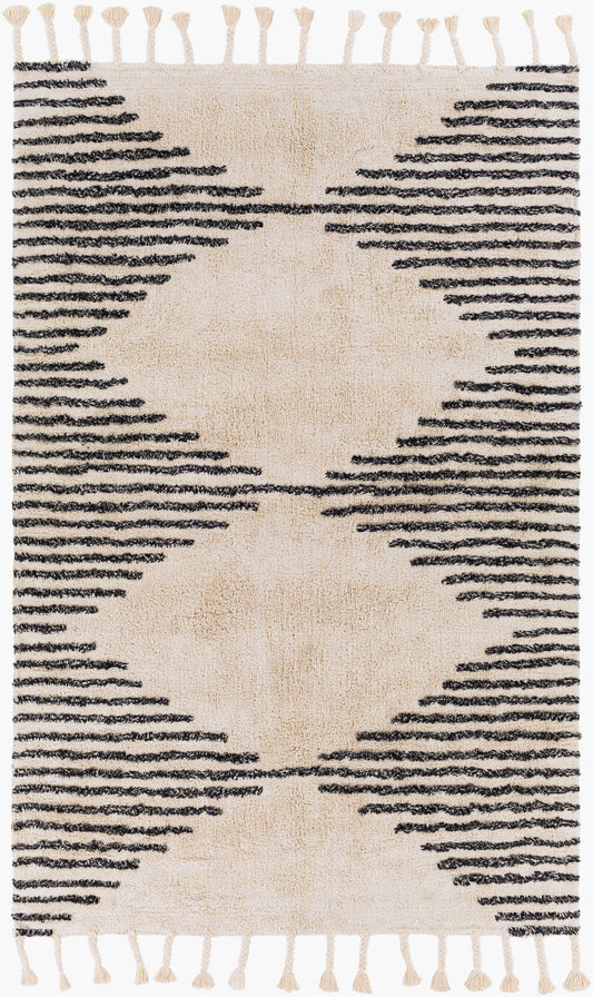 Khemisset KMS-2310 Alfombra decorativa hecha a mano de 2' x 4'