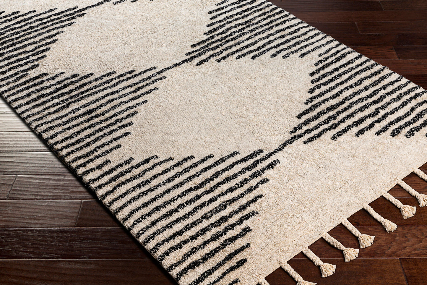 Khemisset KMS-2310 Alfombra decorativa hecha a mano de 2' x 4'