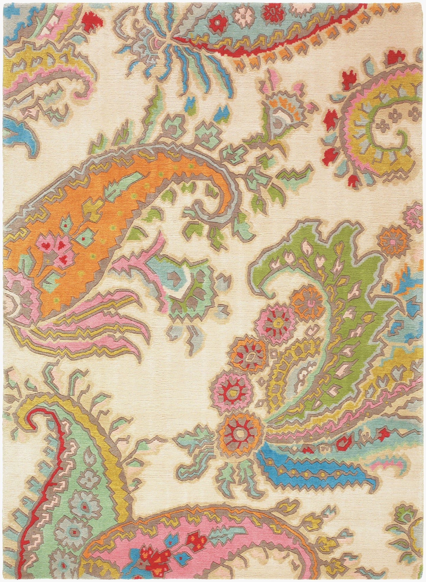 Kyah KYA-9092 Alfombra de lana hecha a mano de 5' x 7'