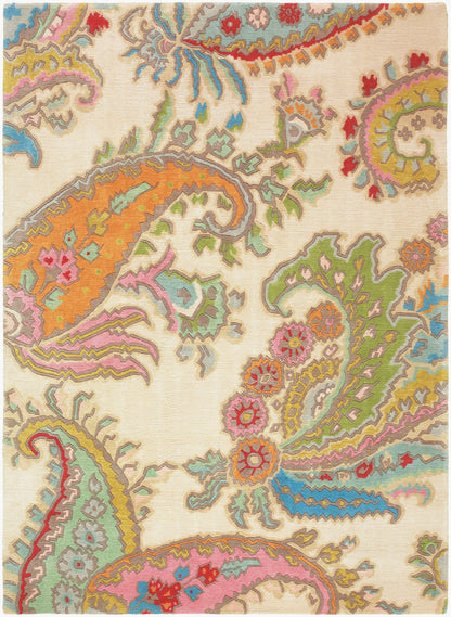 Kyah KYA-9092 Alfombra de lana hecha a mano de 5' x 7'