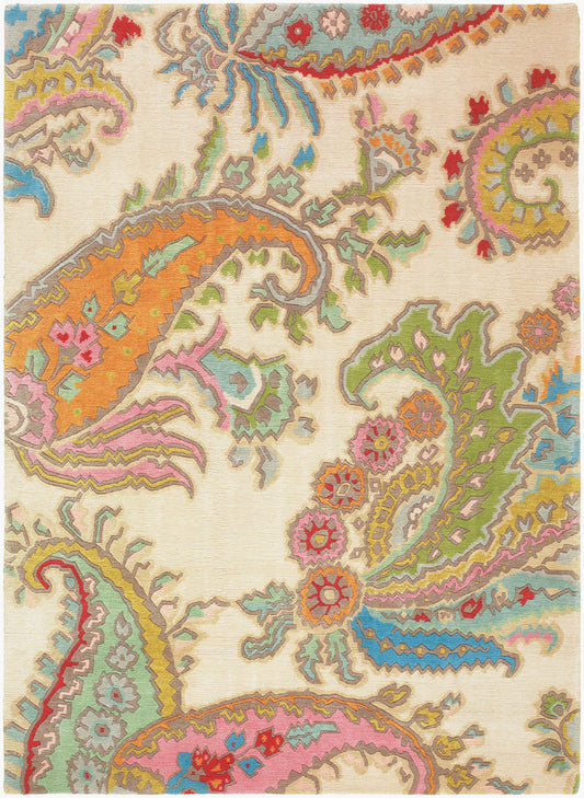 Kyah KYA-9092 Alfombra de lana hecha a mano de 5' x 7'