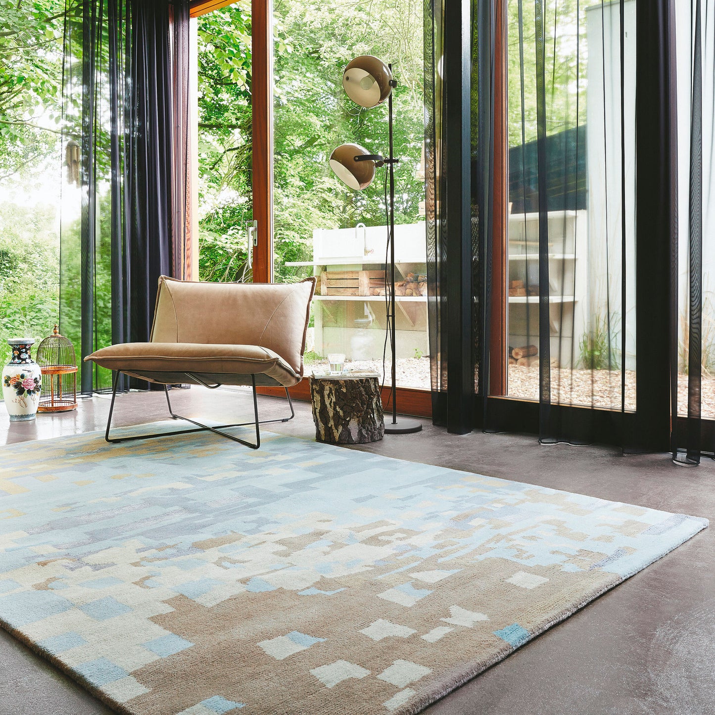 Kyah KYA-9099 Alfombra de lana hecha a mano de 4' x 6'
