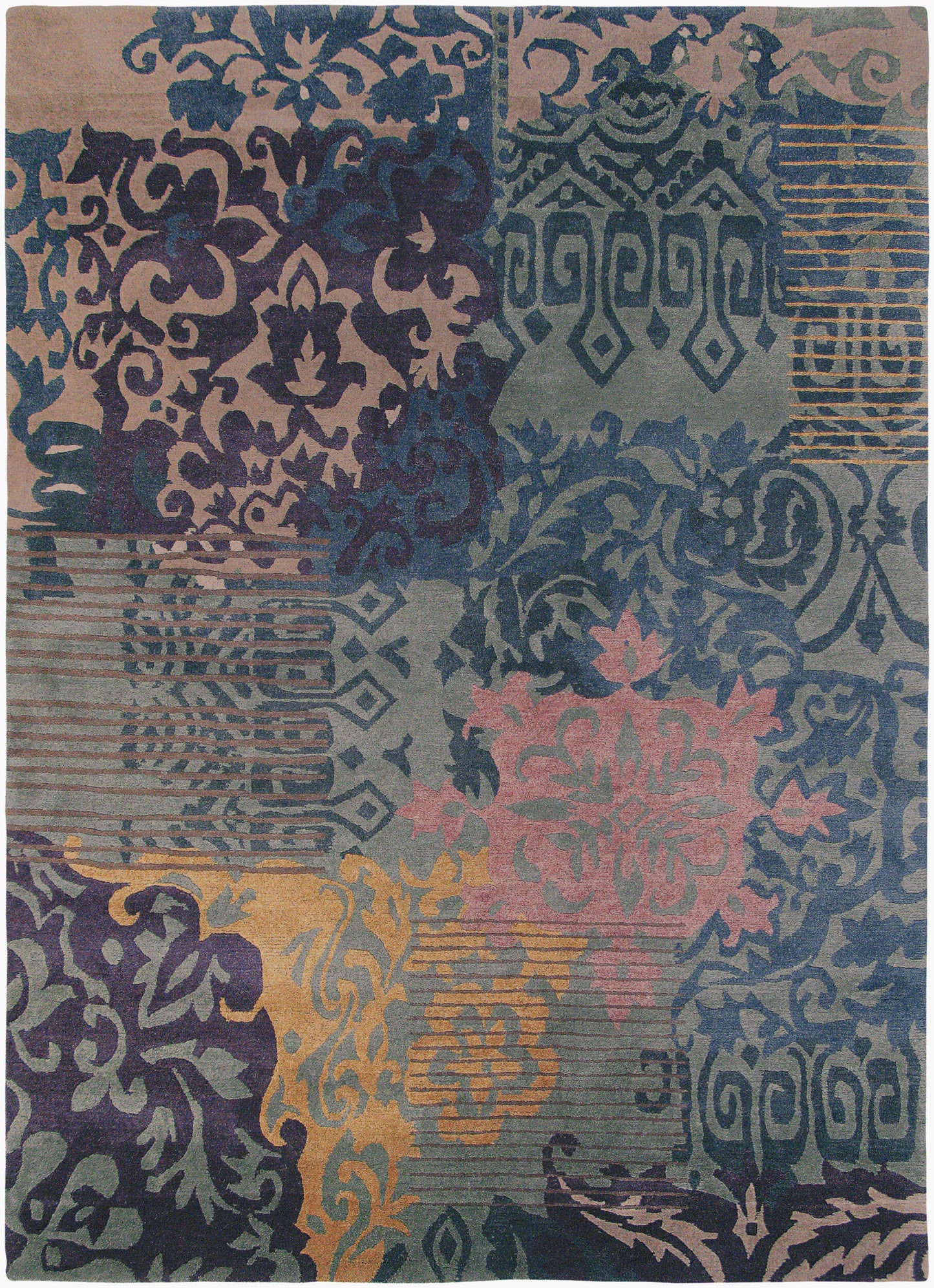 Kyah KYA-9105 Alfombra de lana hecha a mano de 5' x 7'